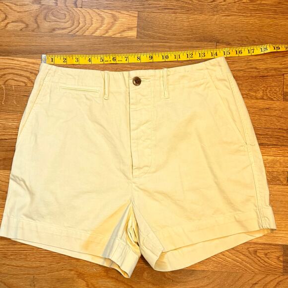Re/Done Womens 26 Yellow Cotton Shorts Chino Trouser 90s Retro Casual Mom Spring - Picture 3 of 7